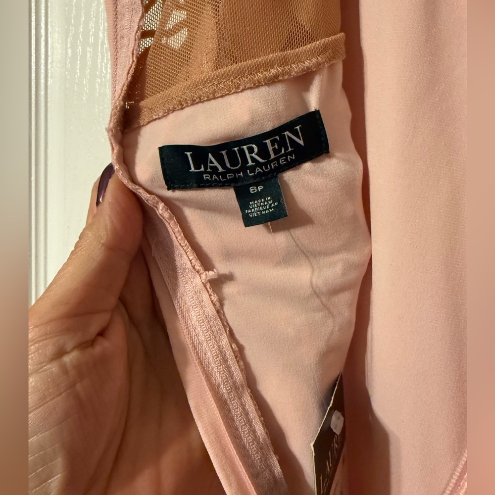 LAUREN RALPH LAUREN Pink Cocktail Petite Dress in English Rose NEW WITH TAG - Picture 9 of 15
